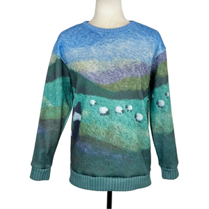 Border Collie and sheep knit sweater